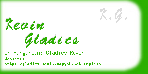 kevin gladics business card